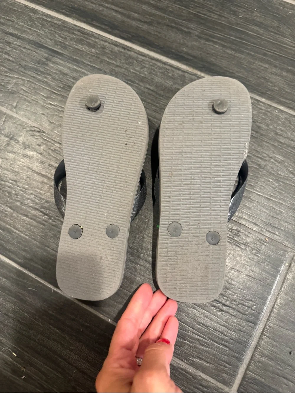 Havaianas Gray Flip Flops with Brazilian Flag Detail
